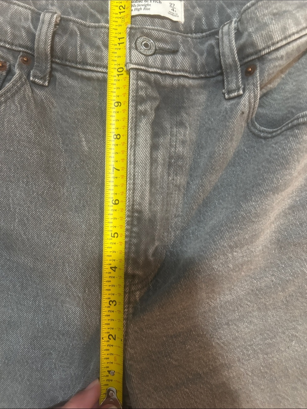 Abercrombie & Fitch Women's Jeans 90s Straight Ultra High Rise Grey 27 Short - Picture 4 of 8
